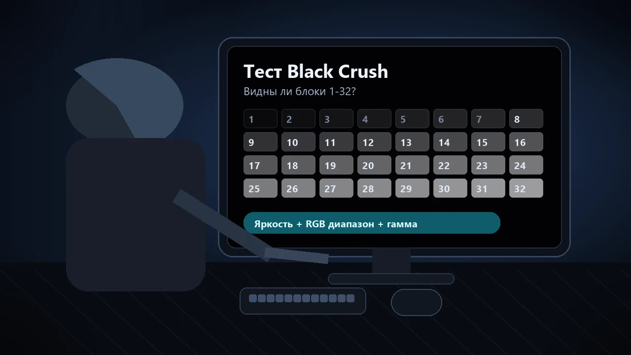 Тест Black Crush: проверьте детали в тенях и исправьте провалы в черном