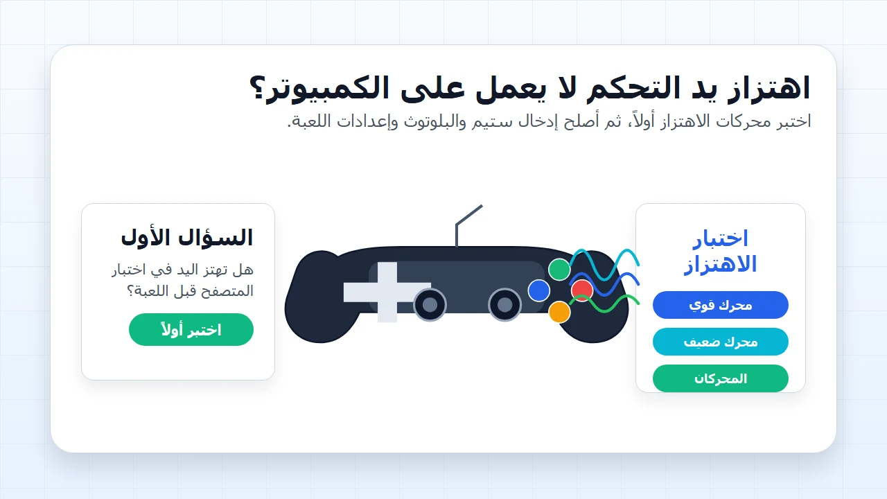 اهتزاز يد التحكم لا يعمل على الكمبيوتر؟ اختبر المحركات أولا