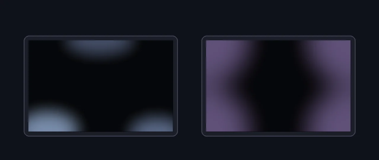 Backlight bleed and IPS glow comparison on two dark monitor panels