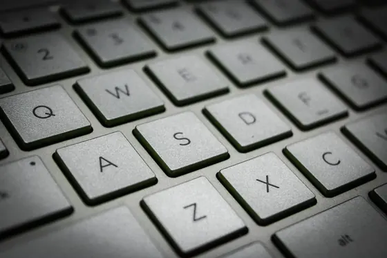 Keyboard on a desk ready for an online keyboard test