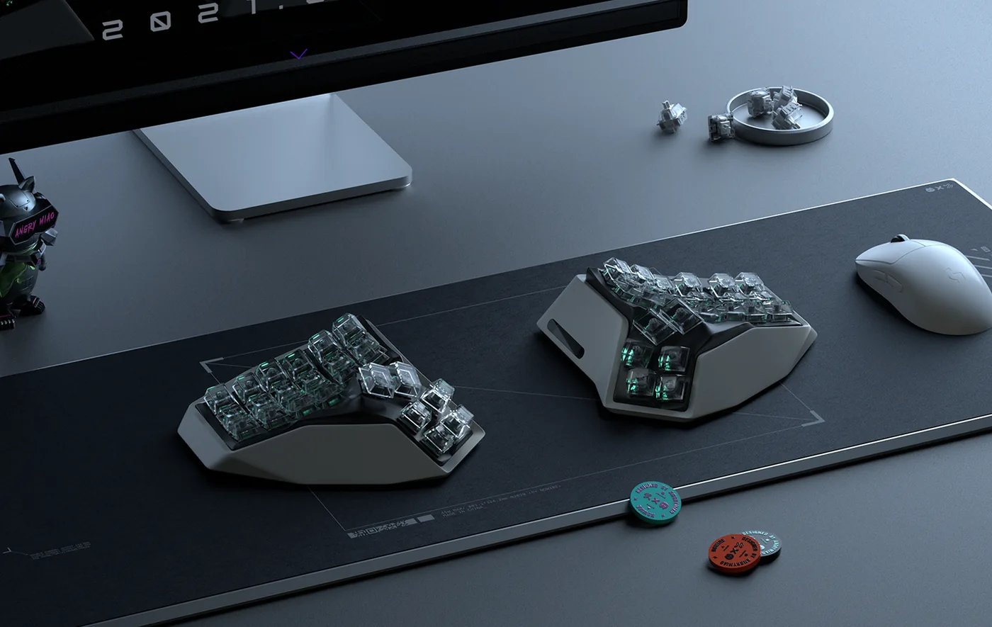 Angry Miao AM HATSU split ergonomic luxury keyboard official product photo