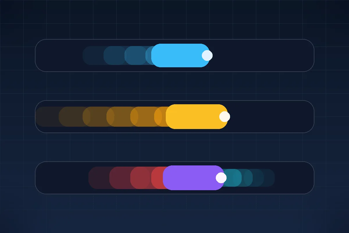 Text-free illustration comparing a clean motion trail, ghosting, and overshoot halo patterns