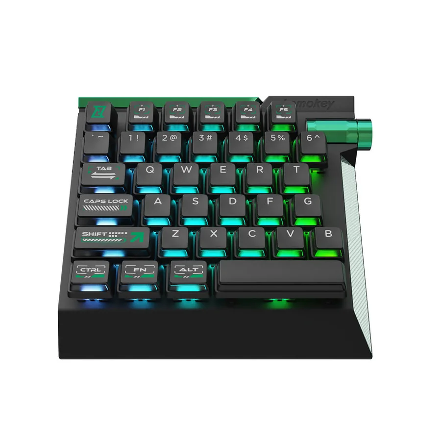 Lemokey L0 HE 8K aluminum one-handed magnetic switch gaming keyboard with knob, official product photo