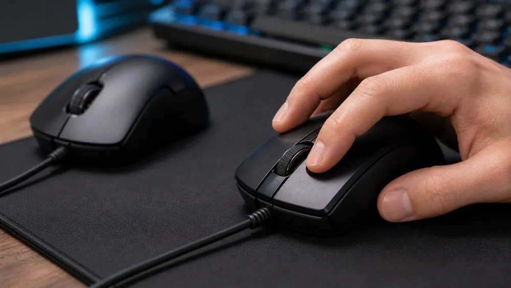 Left click and right click speed comparison on a mouse
