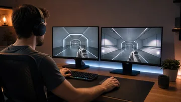 Gamer comparing how the same field of view looks across two first-person games